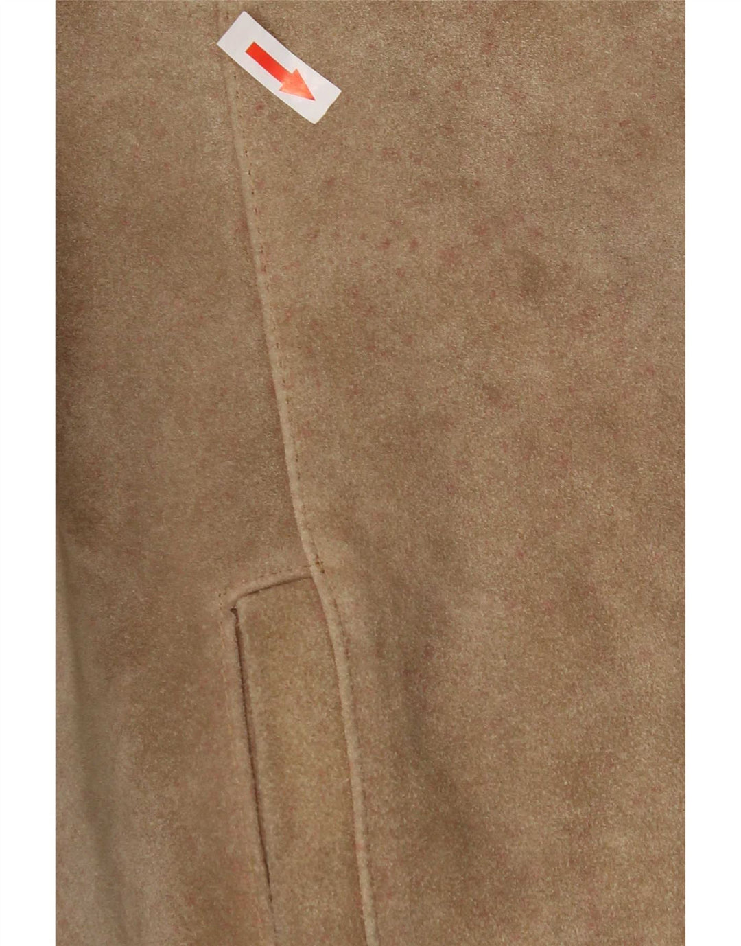 Giubbotto bomber vintage in pelle scamosciata da donna EU 50 XL Beige poliacrilico color block