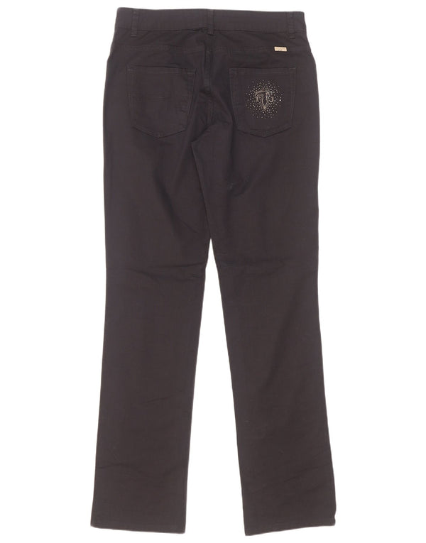 Pantaloni Casual Dritti Donna Trussardi W28 L33 Blu Navy Cotone
