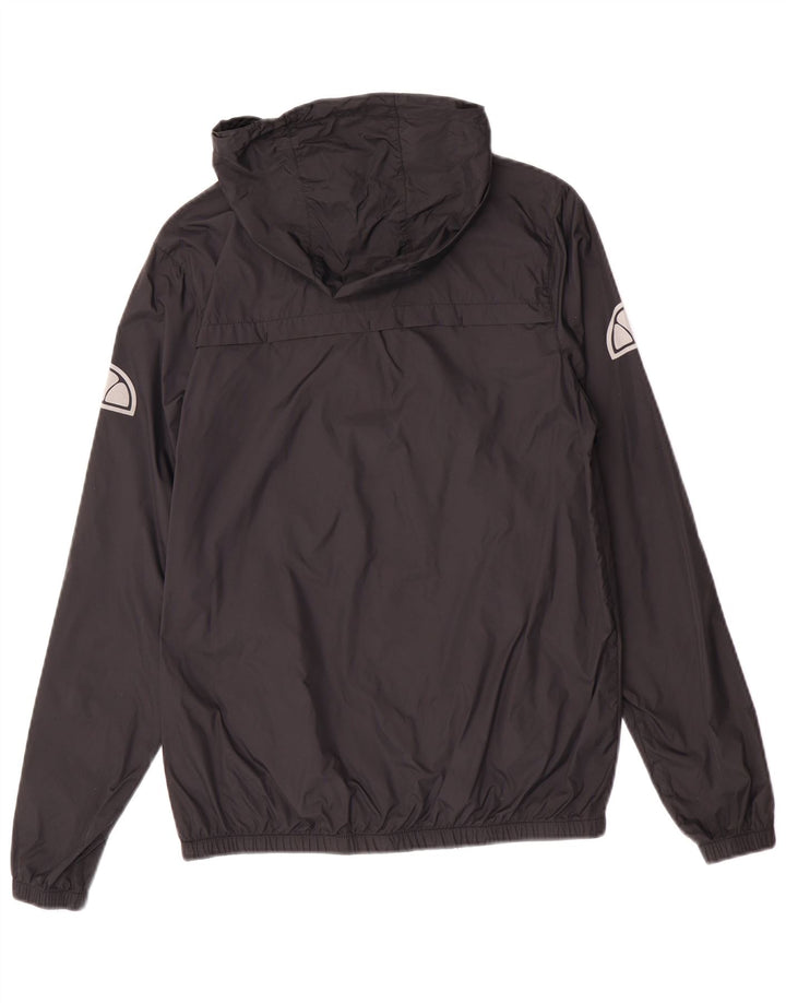 Giacca antipioggia da uomo Ellesse con cappuccio Anorak UK 34 XS nera in poliammide