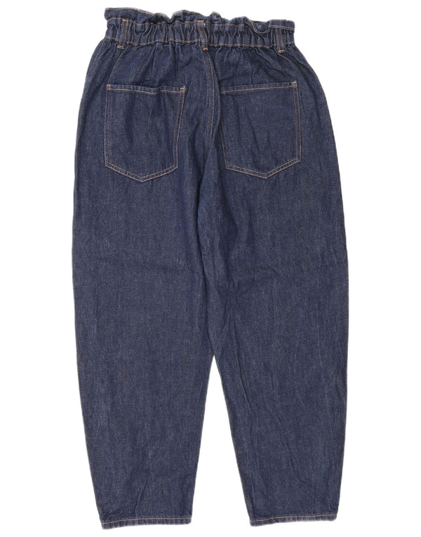 Jeans affusolati corti a vita alta da donna Zara EU 42 Large W32 L24 Blu navy