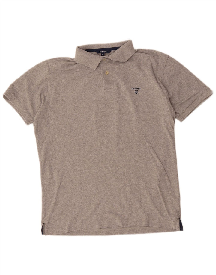 Polo da uomo Gant in cotone grigio medio