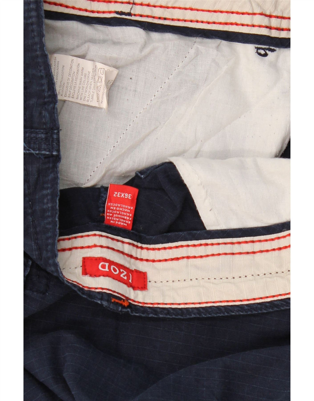 Pantaloni cargo dritti da uomo Izod W36 L32 in cotone blu navy