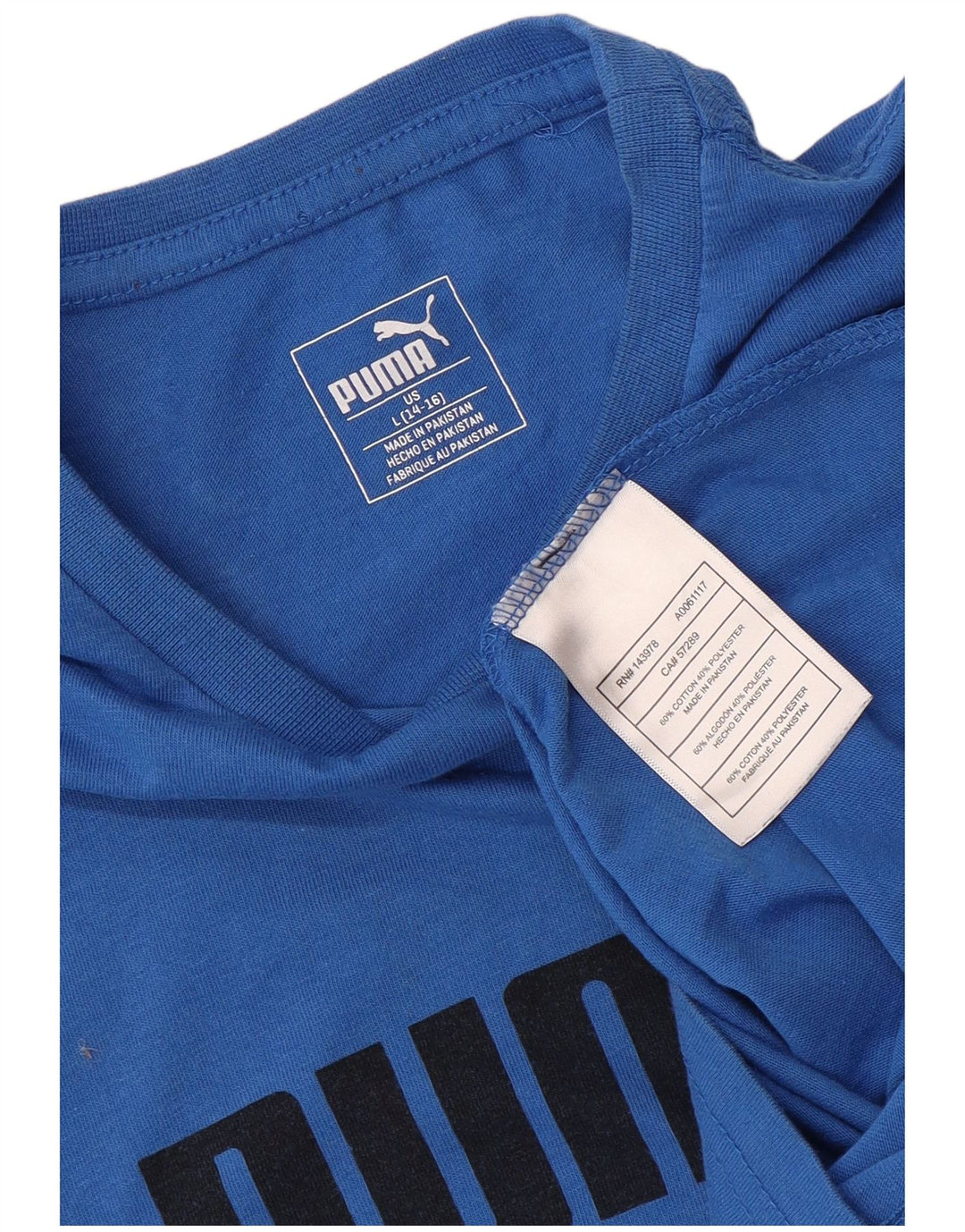 T-shirt grafica PUMA da ragazzo, 14-15 anni, grande, in cotone blu