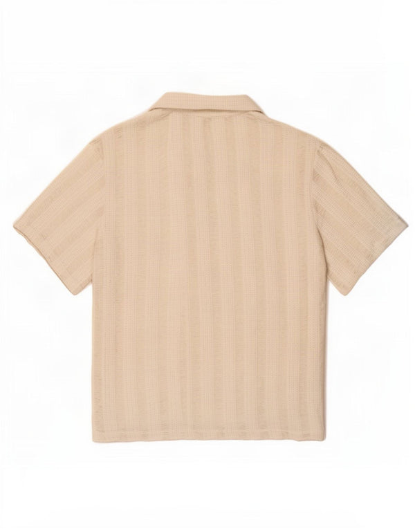 Maglia Zara da uomo a maniche corte in maglia di poliestere a righe bianche grandi