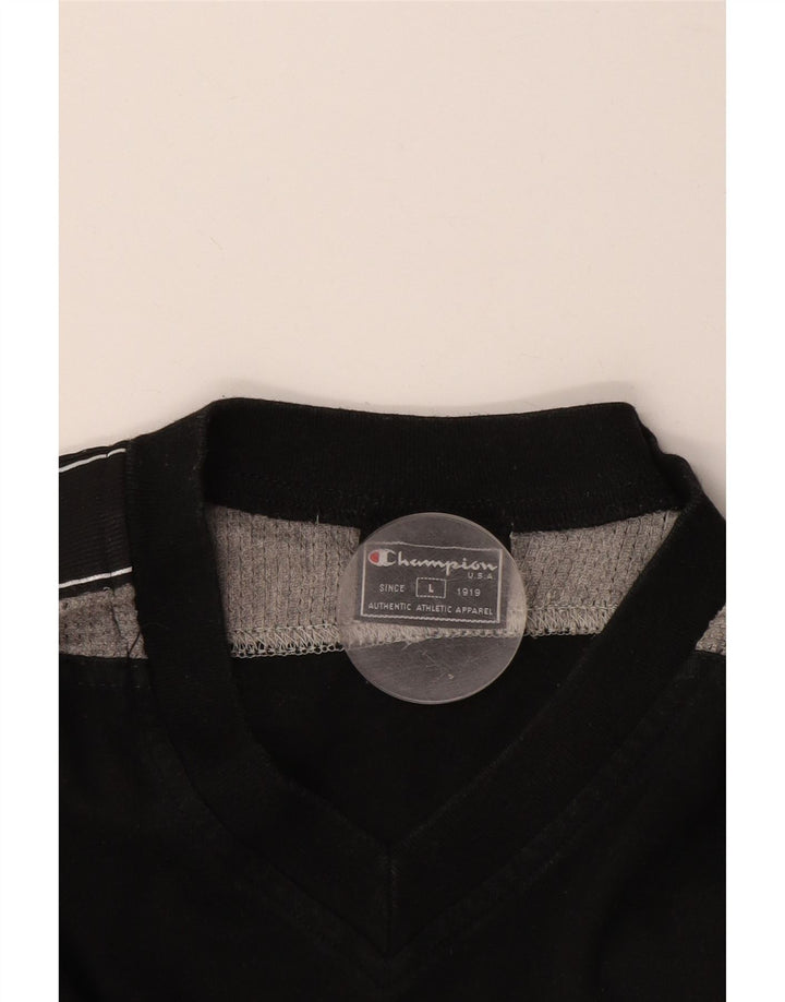 T-shirt grafica da uomo Champion Top grande color block nero