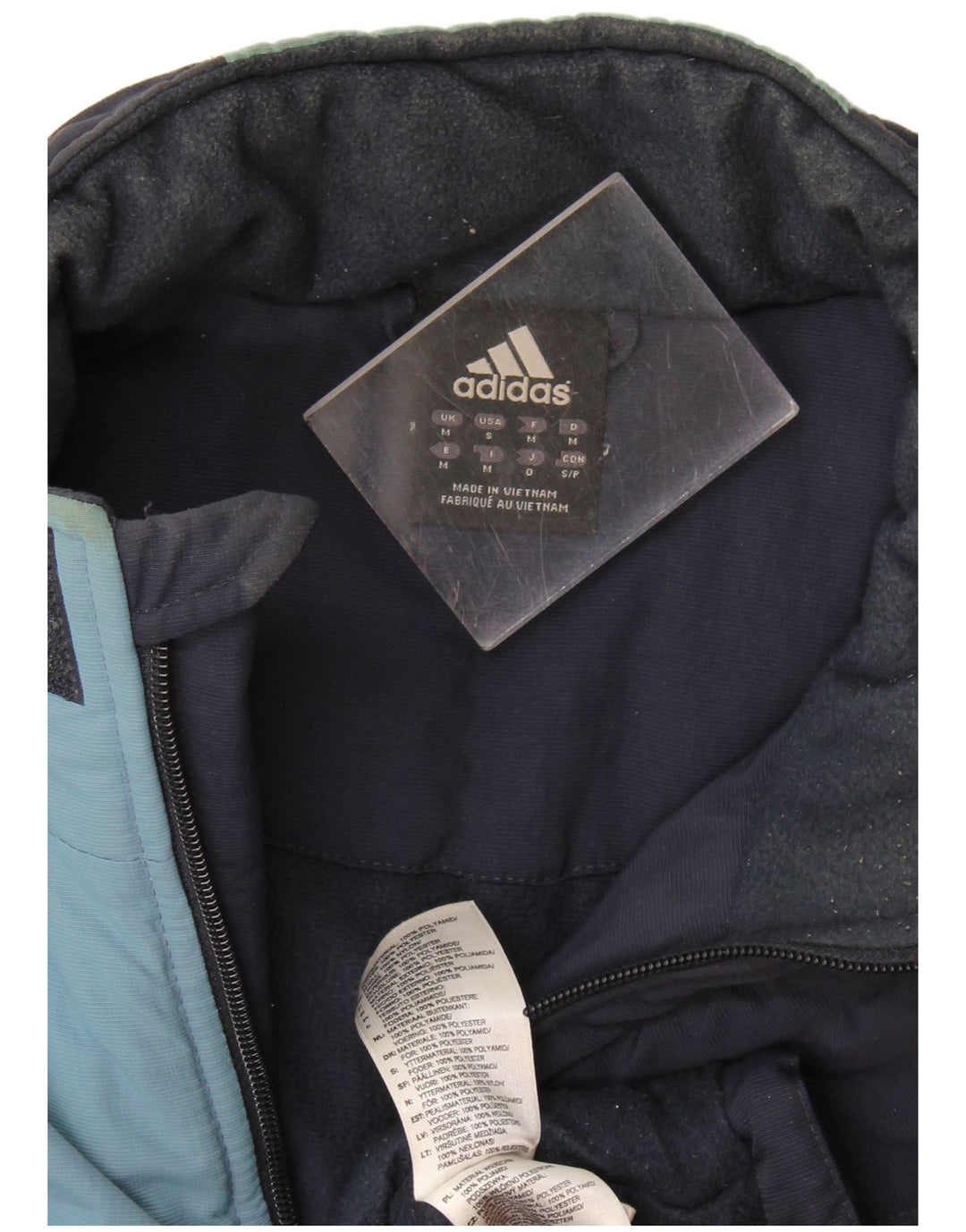 Giacca a vento da uomo Adidas UK 38 Medium Blu Navy Colourblock in poliammide