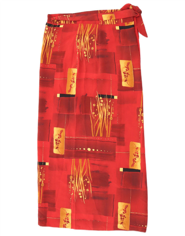 Gonna a portafoglio vintage da donna con motivo astratto W30 piccola marrone