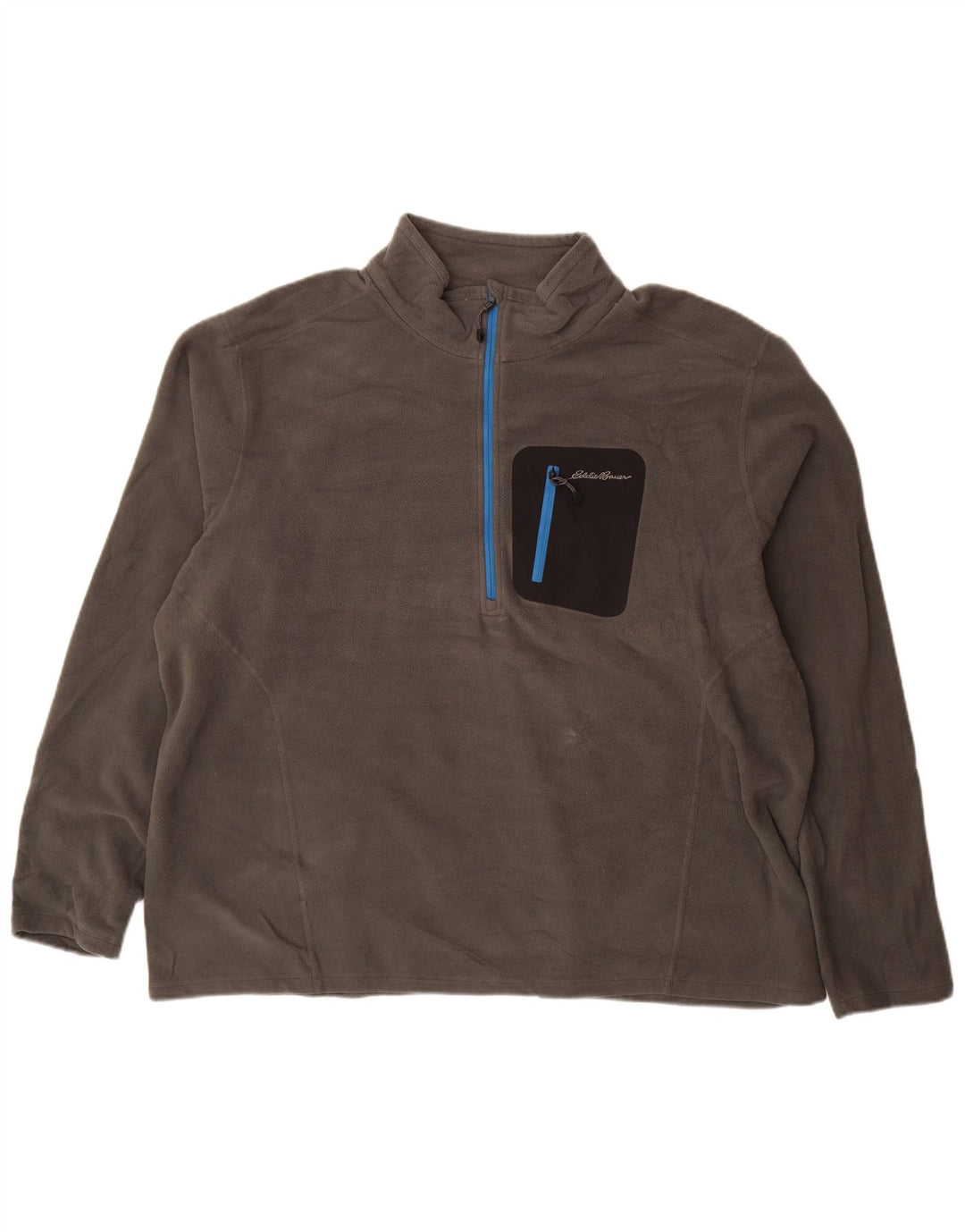 Maglione in pile da uomo con zip e collo EDDIE BAUER 2XL poliestere grigio
