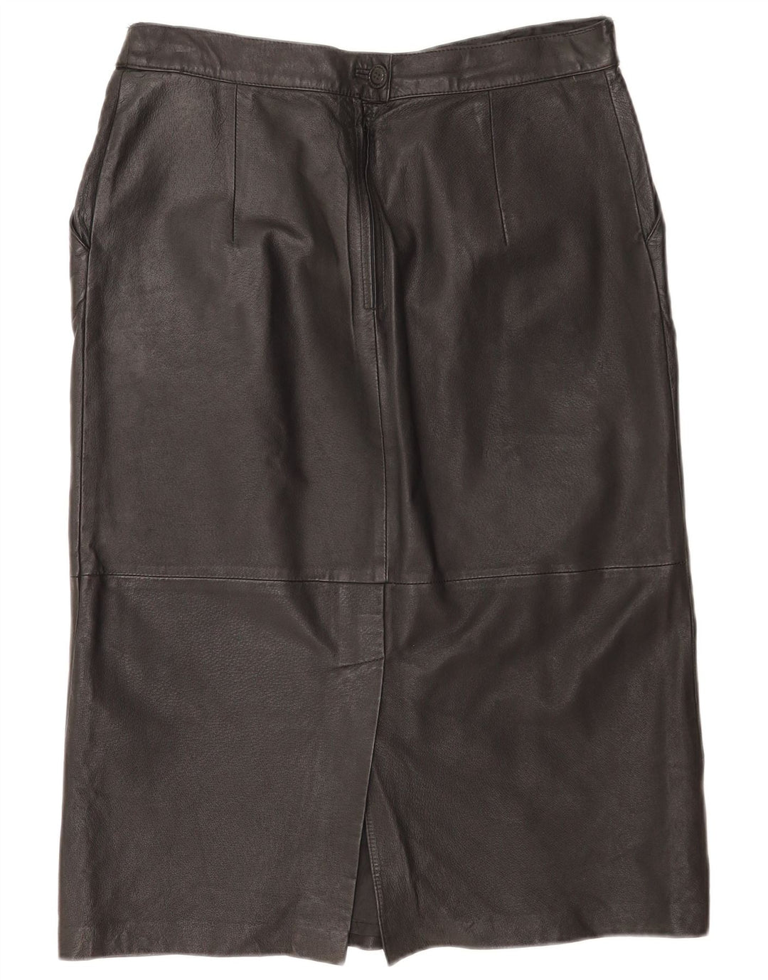 Gonna in pelle vintage da donna IT 44 media W32 in pelle nera