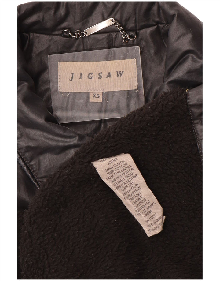 Giacca militare da donna JIGSAW vestibilità ampia in cotone cerato UK 6 XS cotone nero
