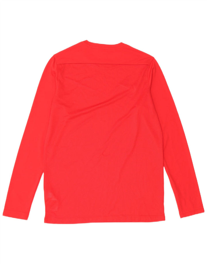 Top Nike Dri Fit da uomo a maniche lunghe in poliestere rosso medio