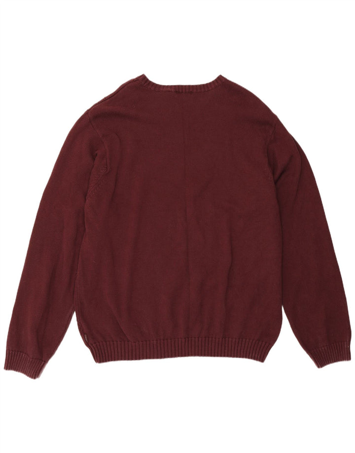 Maglione maglione girocollo da uomo IZOD 2XL cotone bordeaux