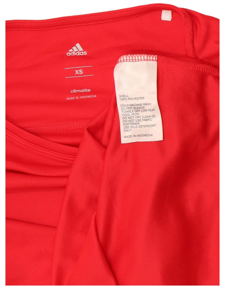 T-shirt Adidas Climalite da donna Top UK 6 XS poliestere rosso