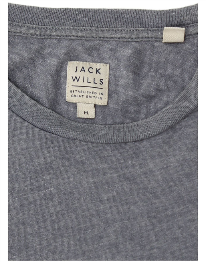 JACK WILLS T-shirt da uomo Top blu medio chiazzato