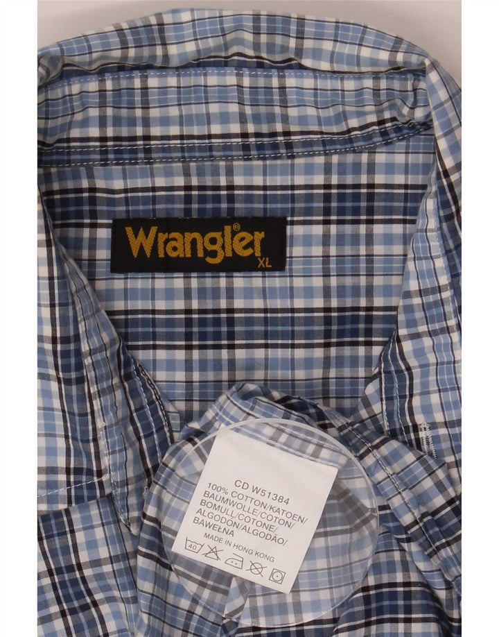 Camicia da uomo Wrangler XL in cotone a quadri blu