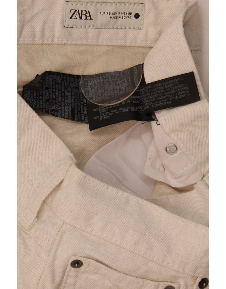 Pantaloncini di jeans da donna Zara EU 40 medi W30 cotone bianco