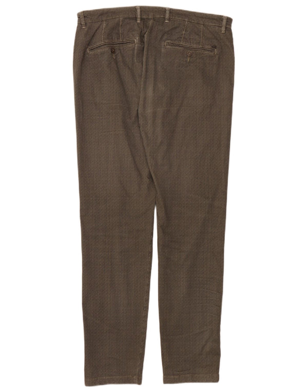 Pantaloni Chino Slim Uomo Liu Jo IT 52 XL W36 L32 Cotone Geometrico Marrone