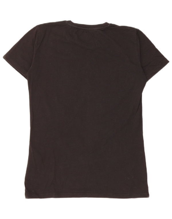 T-shirt grafica da donna GUESS Top UK 12 Medium Black Cotton