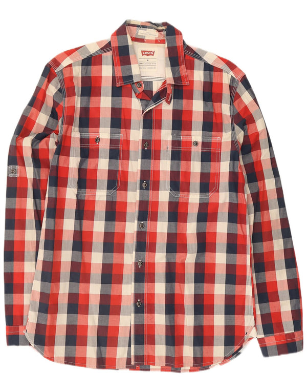 Camicia Levi's da uomo slim fit in cotone a quadretti rosso medio