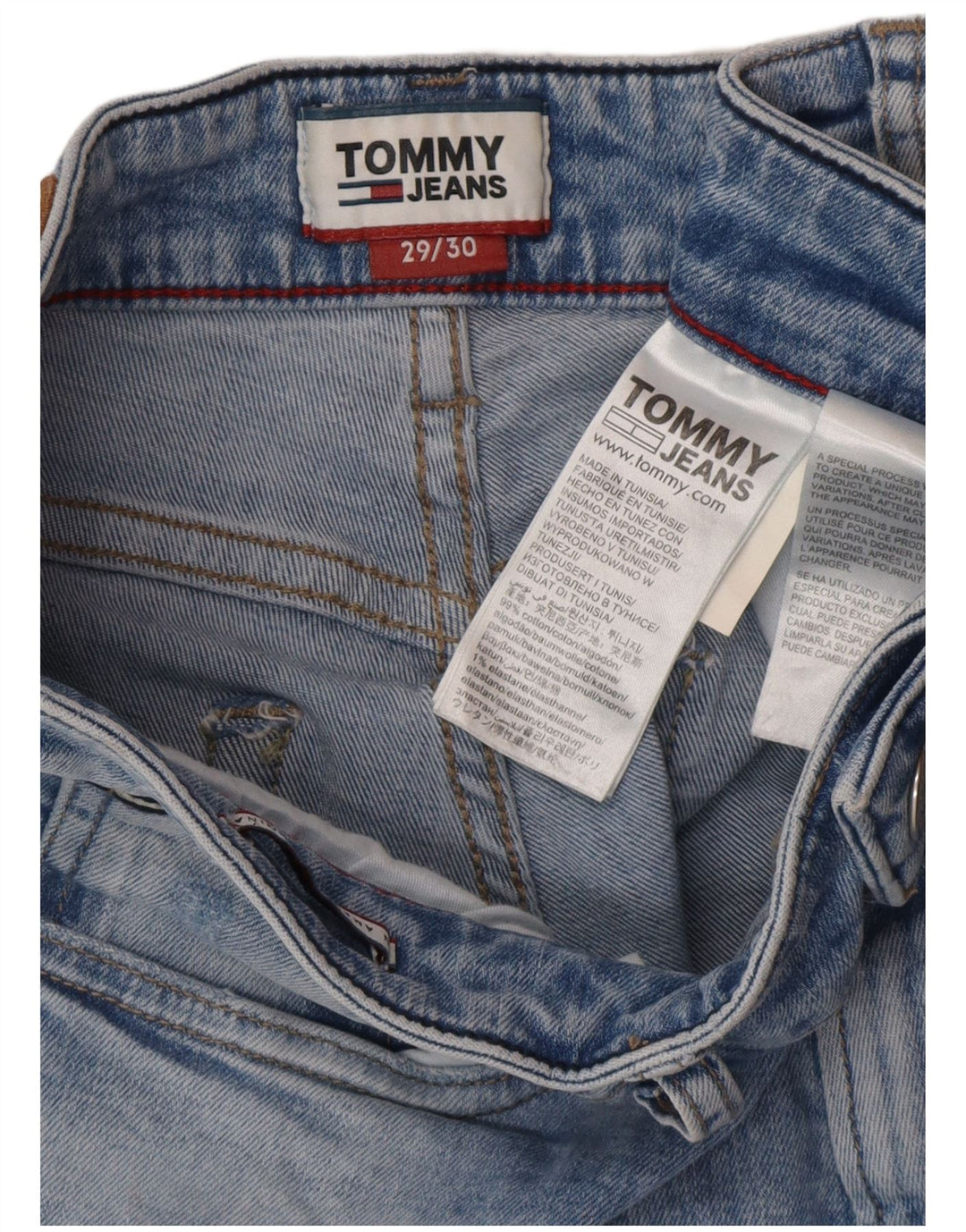 TOMMY HILFIGER Jeans slim da uomo W29 L30 cotone blu