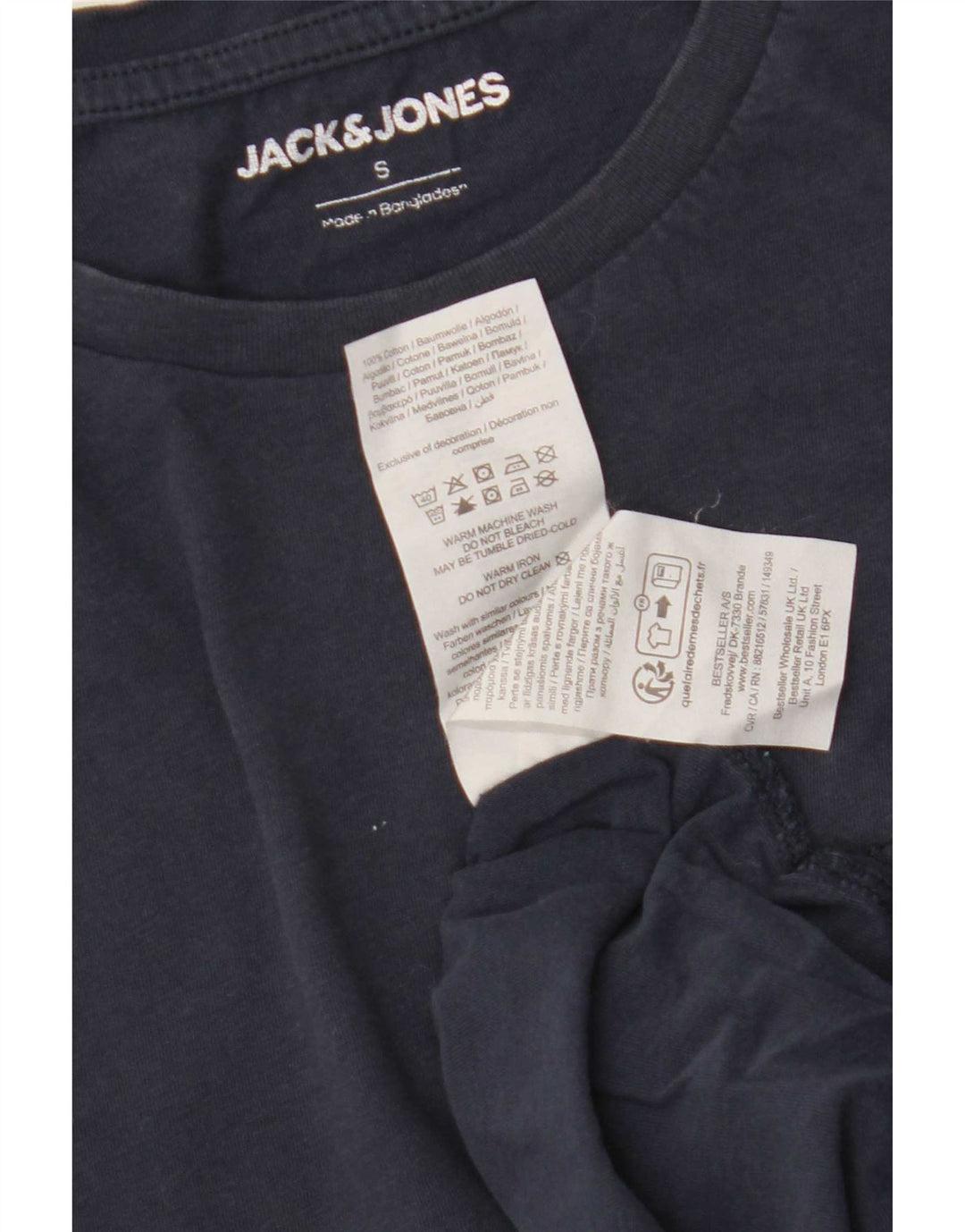 T-shirt da uomo Jack & Jones Top Small in cotone blu navy