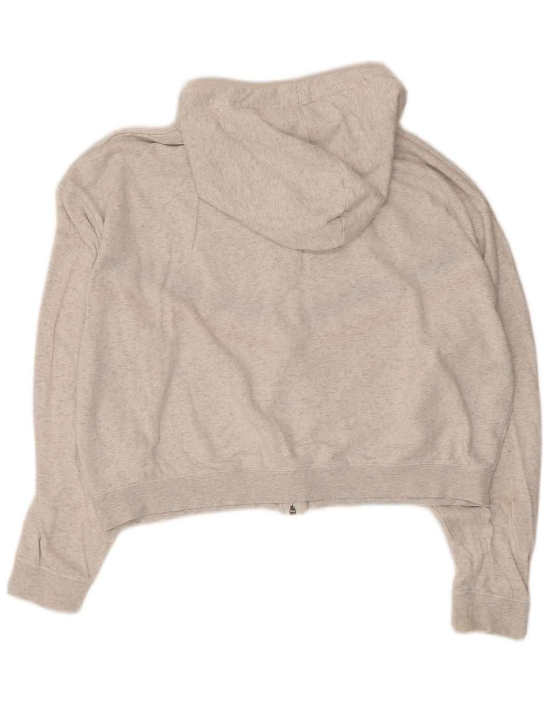 Felpa con cappuccio e zip oversize corta Nike da donna UK 14 Grigio medio a righe