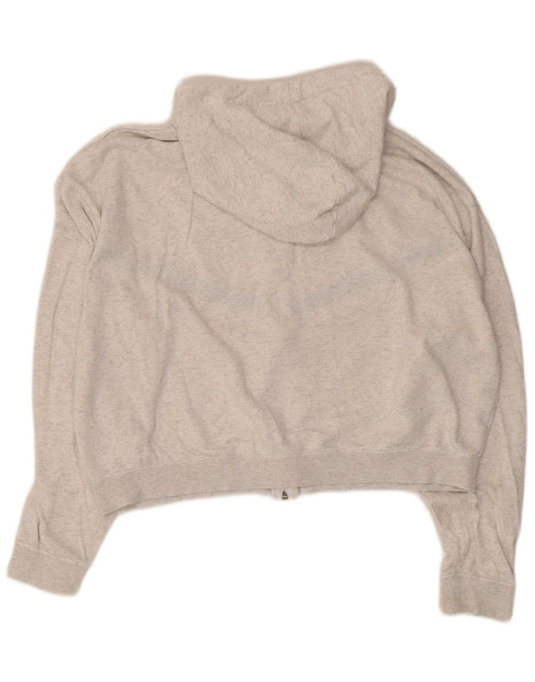 Felpa con cappuccio e zip oversize corta Nike da donna UK 14 Grigio medio a righe