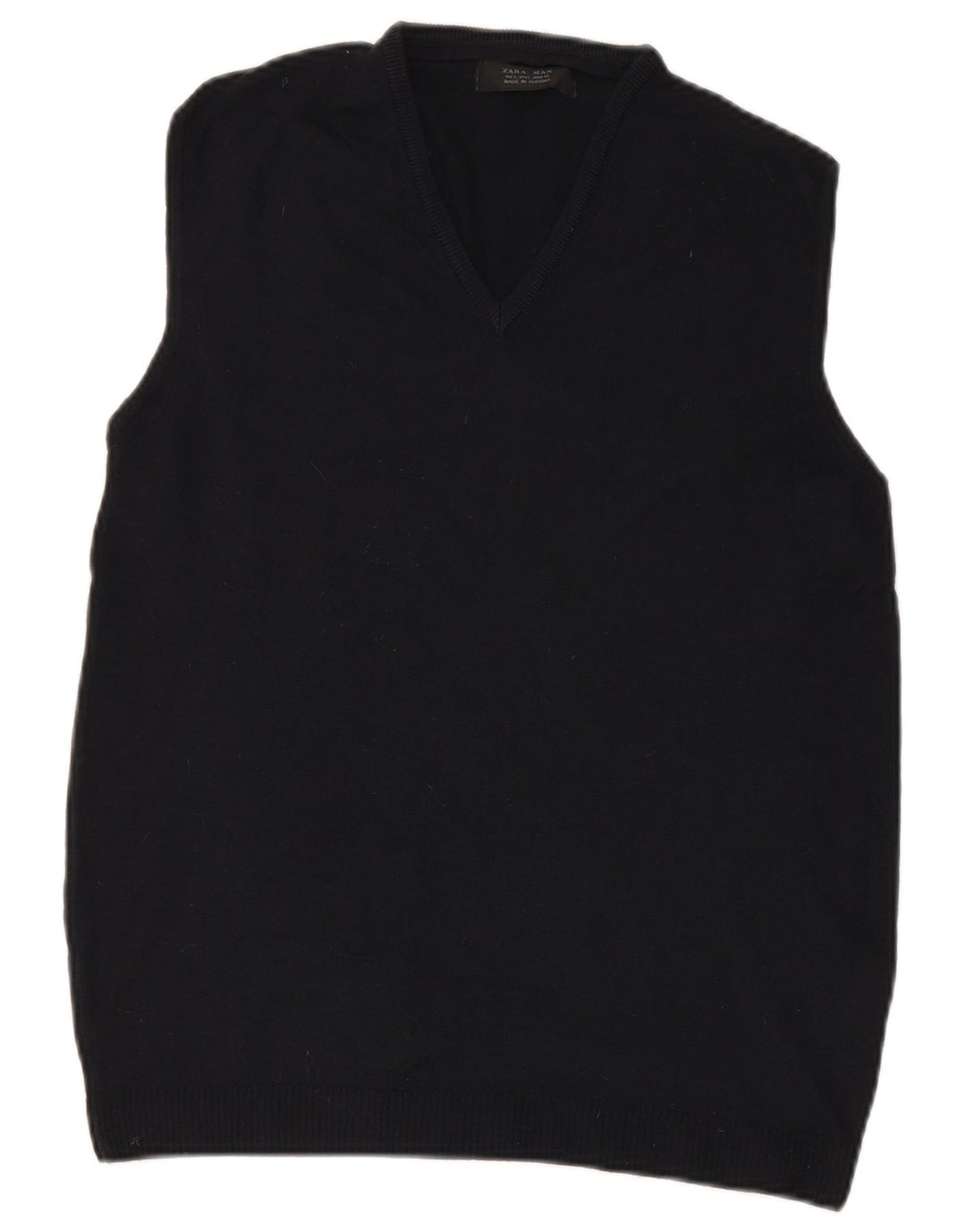 ZARA Canotta da Uomo Canotta Grande in Lana Blu Navy