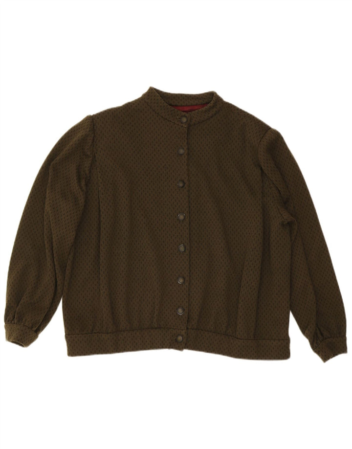 Giubbotto bomber vintage da donna UK 20 2XL kaki maculato