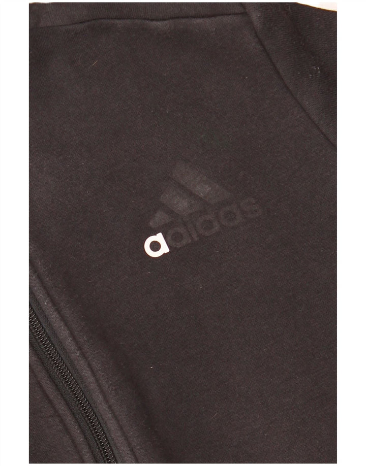 Maglione con cappuccio e zip ADIDAS per ragazzi 11-12 anni in cotone nero