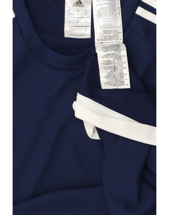 T-shirt Adidas Climalite da uomo Top medio in poliestere blu navy