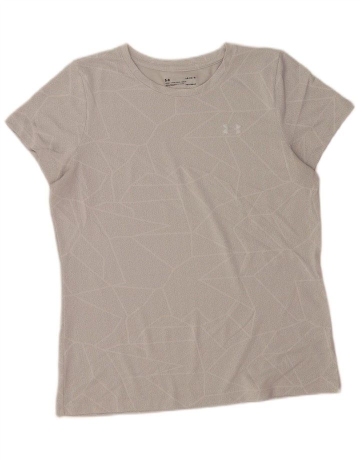 T-shirt Under Armour da uomo Heat Gear Top grande poliestere geometrico grigio