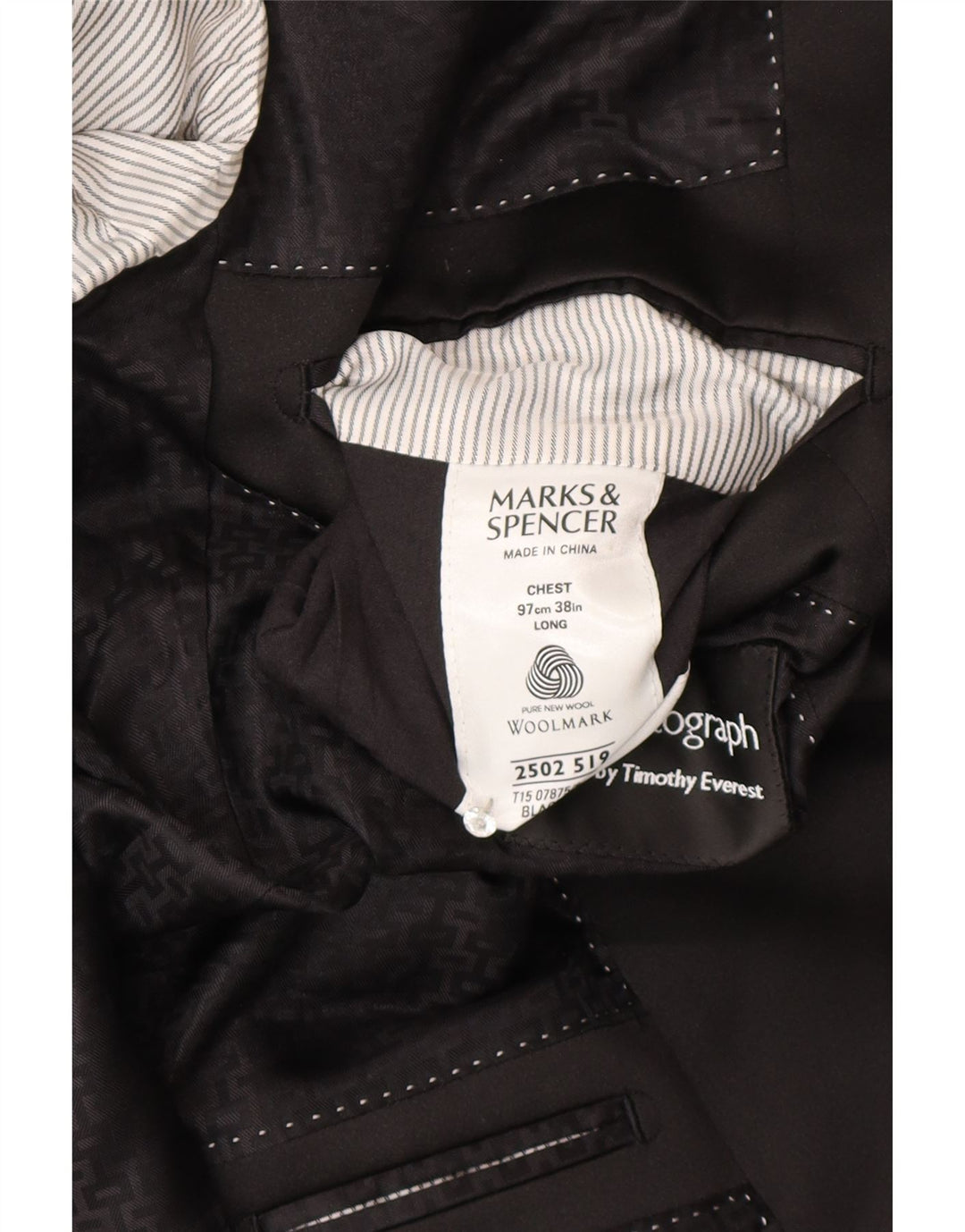 Giacca blazer lunga autografa da uomo Marks & Spencer UK 38 media nera
