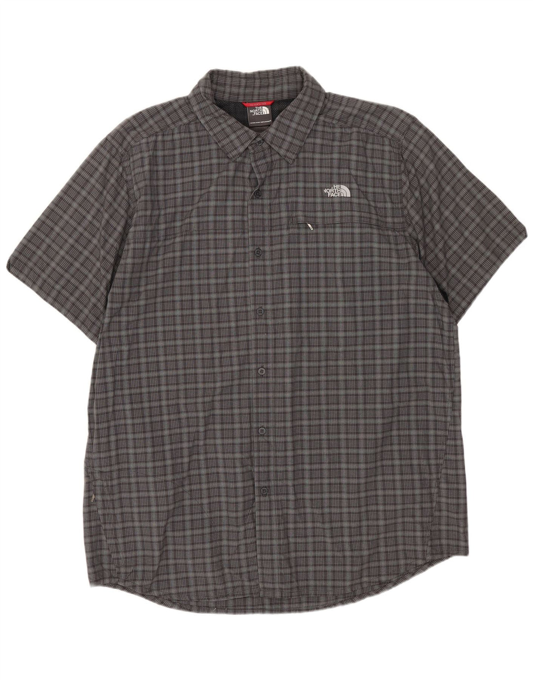 THE NORTH FACE Camicia a maniche corte da uomo XL Nylon a quadri grigio