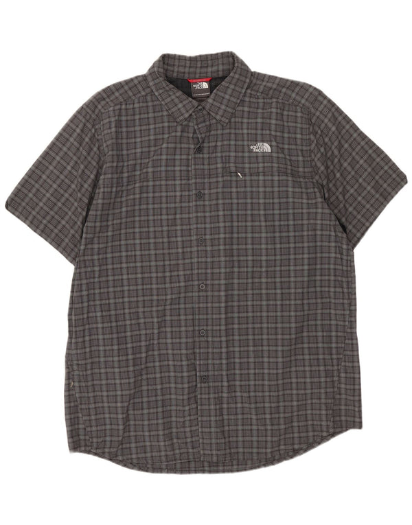 THE NORTH FACE Camicia a maniche corte da uomo XL Nylon a quadri grigio