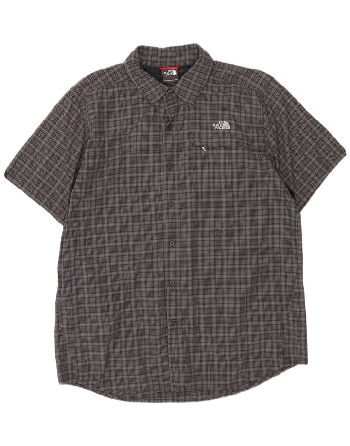 THE NORTH FACE Camicia a maniche corte da uomo XL Nylon a quadri grigio