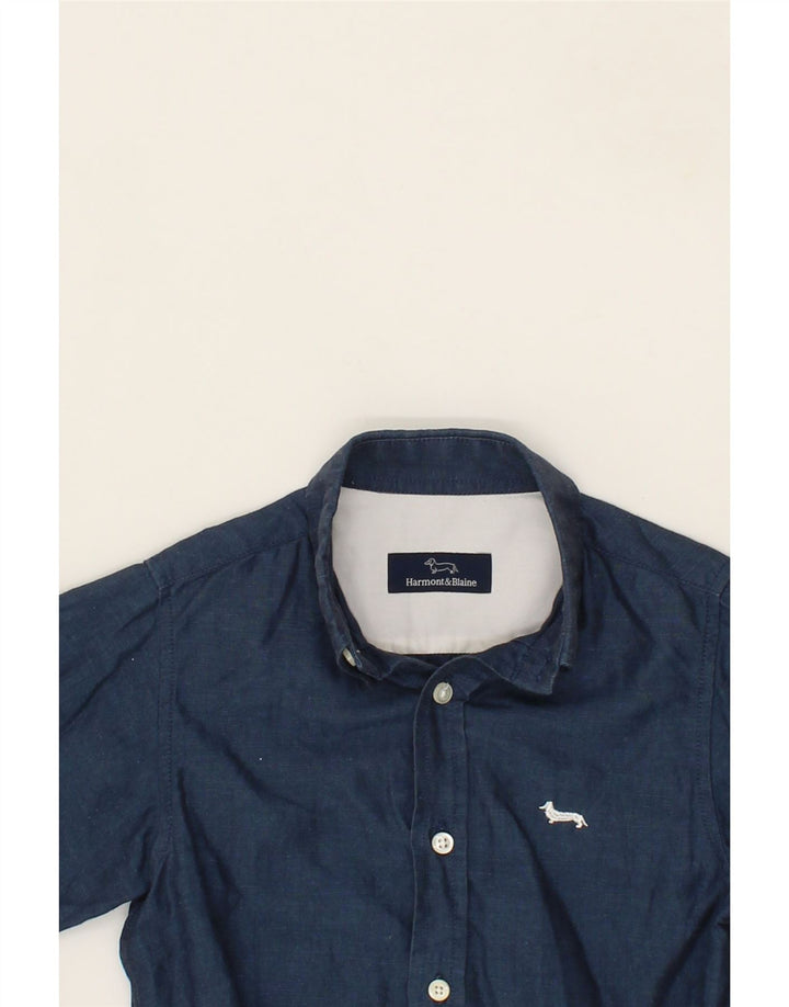 HARMONT & BLAINE Boys Shirt 4-5 Years Navy Blue Vintage Harmont & Blaine and Second-Hand Harmont & Blaine from Messina Hembry 