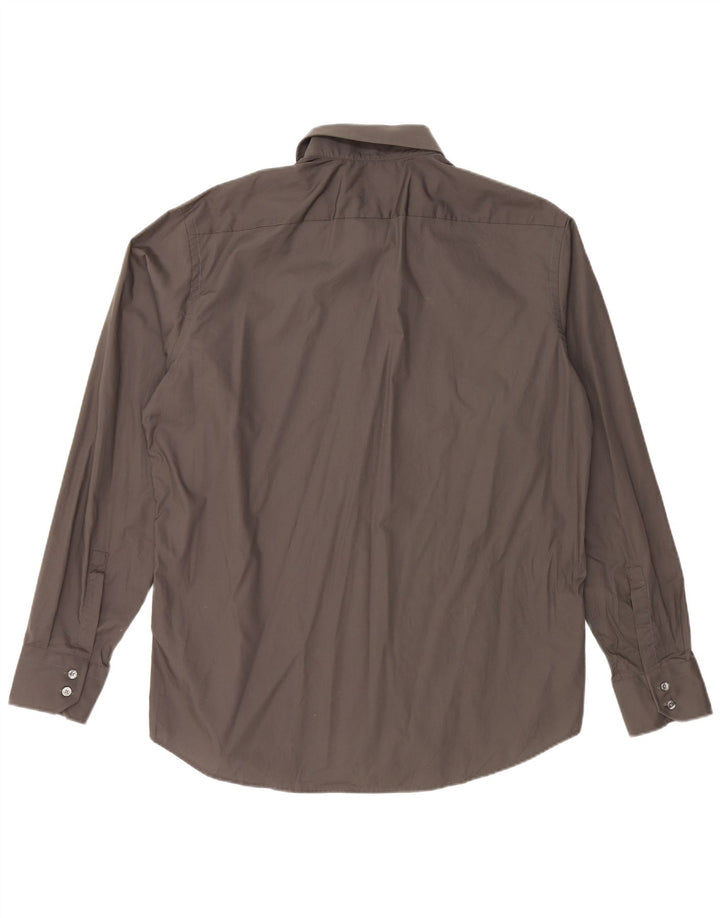 Camicia HUGO BOSS vestibilità regolare da uomo taglia 44 17 1/2 XL cotone grigio