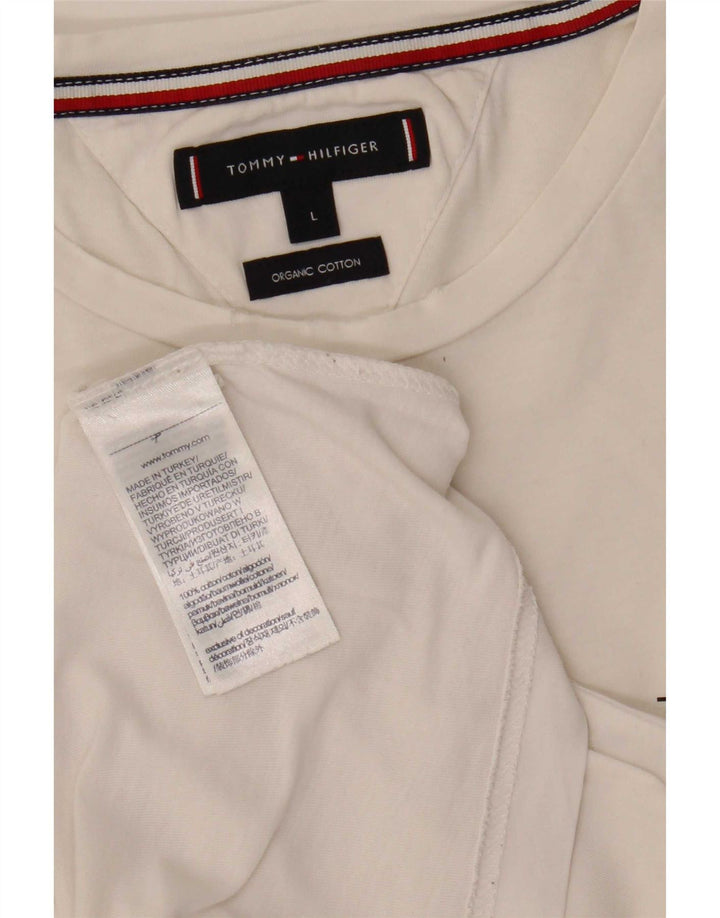 T-shirt da uomo Tommy Hilfiger Top grande cotone a righe bianche