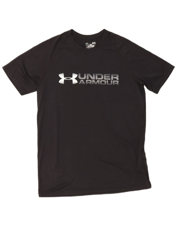 Maglietta grafica da uomo Under Armour Heat Gear Top piccola in poliestere nero