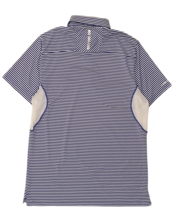 Polo Under Armour da uomo Heat Gear in poliestere gessato blu medio