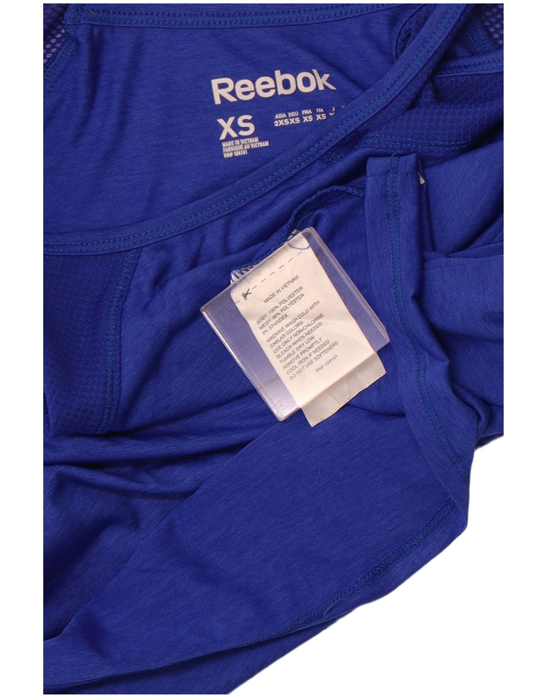 Canottiera REEBOK da donna UK 8 Small Blue Poliestere Sport