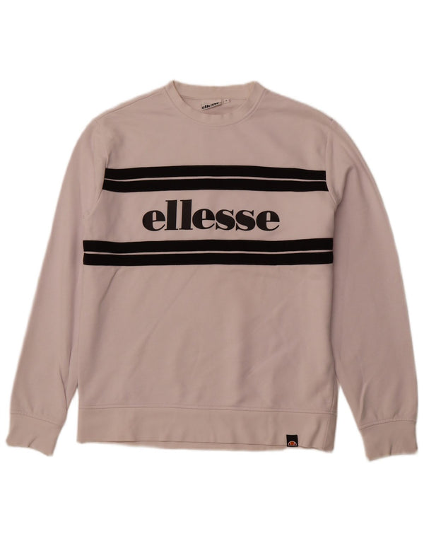 ELLESSE Felpa grafica da uomo Maglione piccolo cotone color block bianco