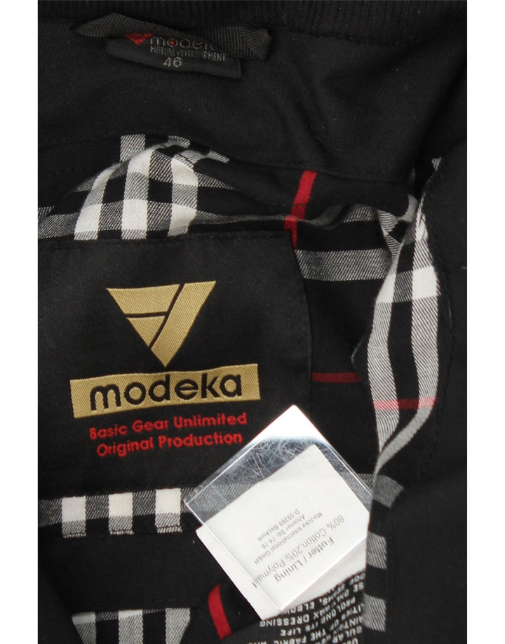 MODEKA Womens Racer Jacket IT 46 Large Black Cotton Vintage Modeka and Second-Hand Modeka from Messina Hembry 