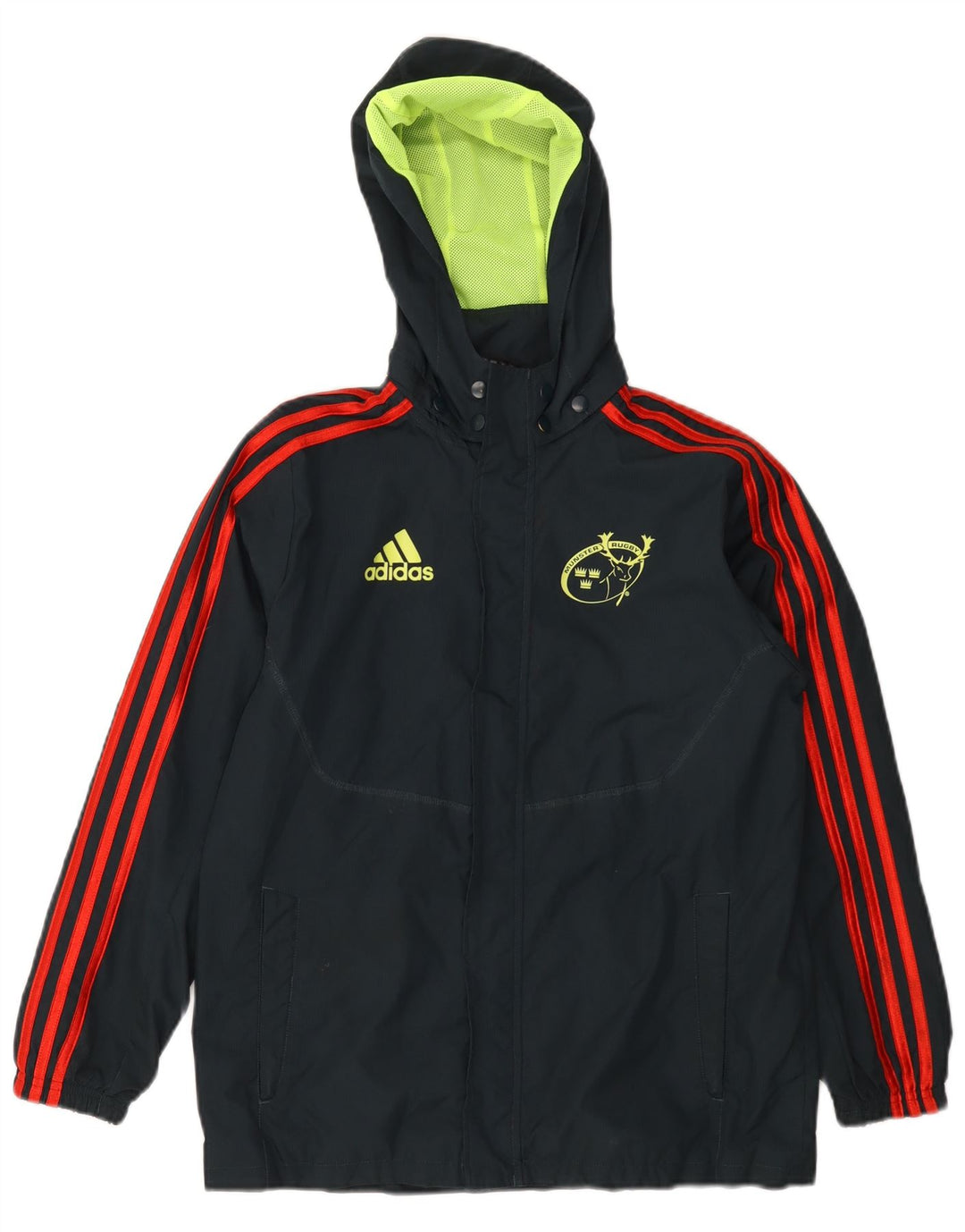 Giacca ADIDAS da ragazzo Munster Rugby con cappuccio tuta 11-12 anni nera