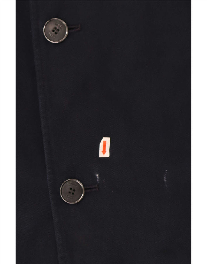 Cappotto da uomo Hugo Boss EU 52 XL cotone blu navy