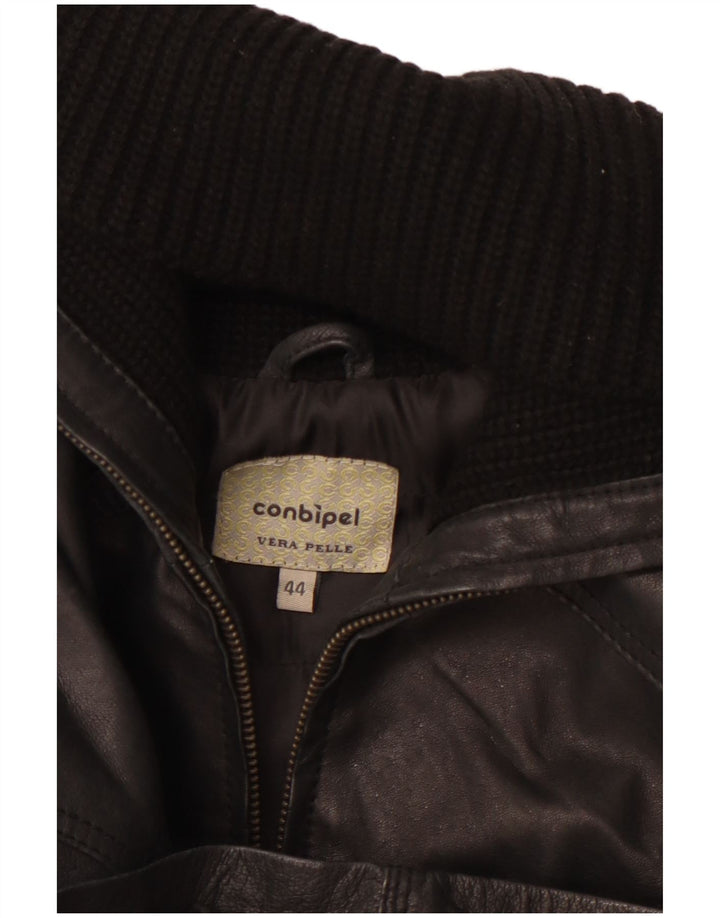 CONBIPEL Cappotto Donna in Pelle IT 44 Medio Pelle Nera