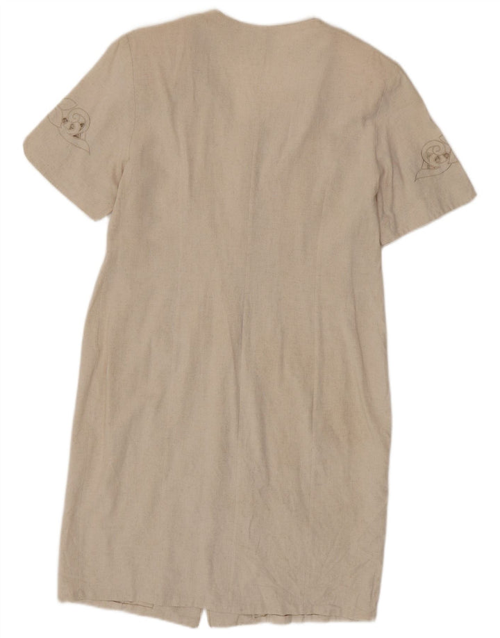 Abito camicia vintage da donna UK 14 beige medio