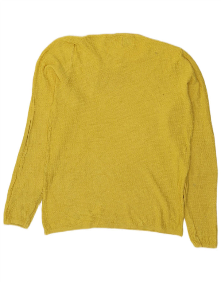 Maglione maglione girocollo da donna Zara UK 12 giallo medio