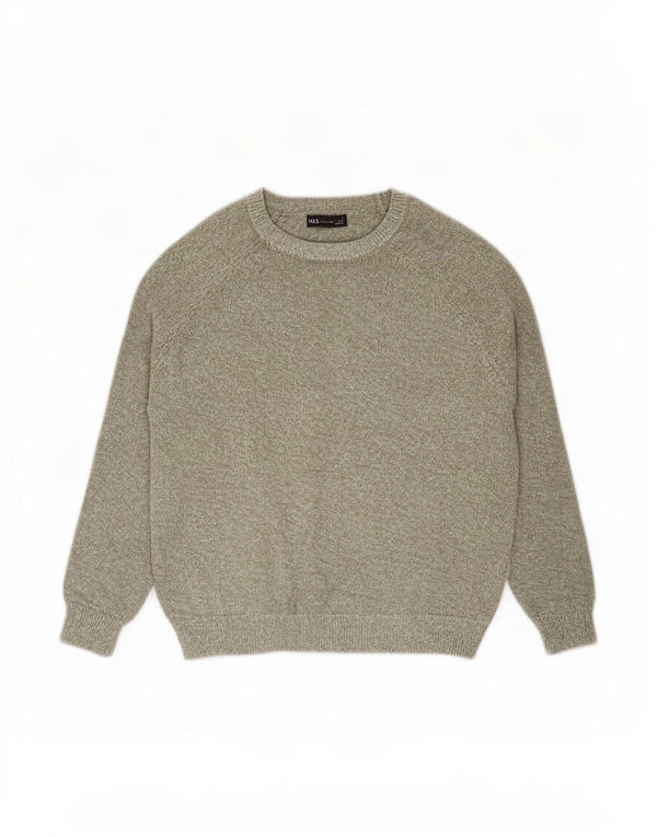 Maglione maglione con scollo a barca da donna Marks & Spencer UK 16 grande verde chiazzato